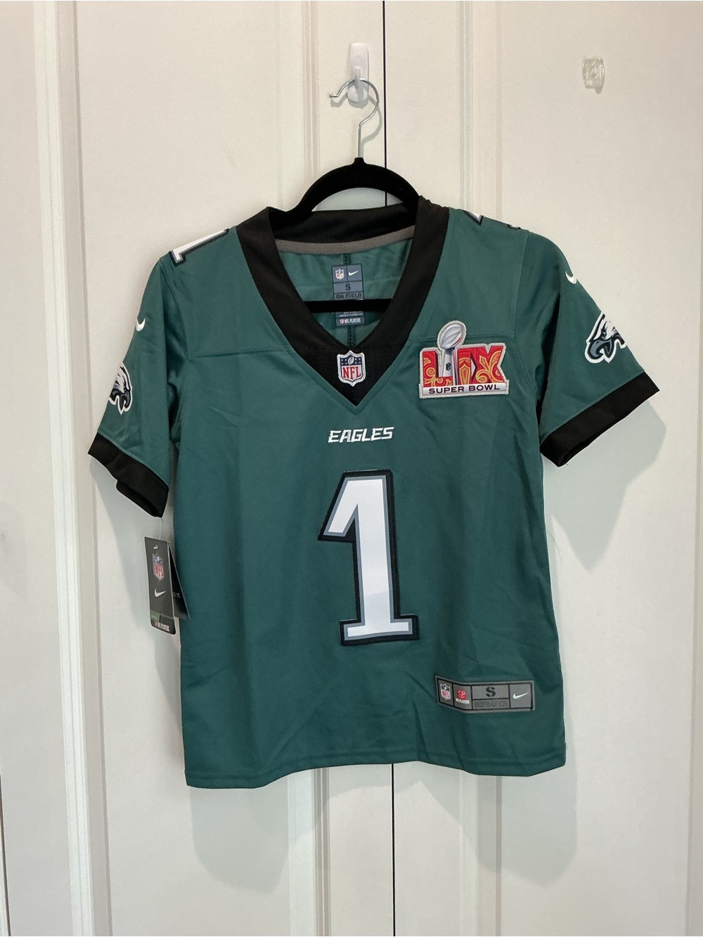 NFL Philadelphia Eagles Jalen Hurts Teal On-Field Super Bowl LIX Jersey